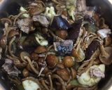 鯖缶で、長なすと株なめこの煮物作り方2写真