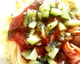 キウイとトマトの冷製パスタ作り方4写真