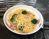 サバのペペロンチーノ風パスタ作り方6写真