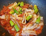 スルメイカとオクラのトマトソースパスタ作り方8写真