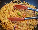 スルメイカとオクラのトマトソースパスタ作り方9写真