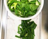 にらとチンゲン菜の炒め物作り方1写真