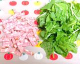 ベーコンとルッコラの素麺チャンプルー作り方1写真