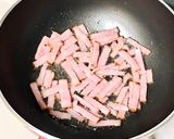 ベーコンとルッコラの素麺チャンプルー作り方3写真