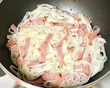 ベーコンとルッコラの素麺チャンプルー作り方4写真