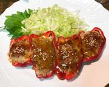 ピーマンのザーサイ入り肉詰めあんかけ作り方7写真