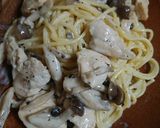ささみとしめじのクリームパスタ作り方9写真