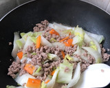 白菜とひき肉の中華風あんかけ作り方2写真