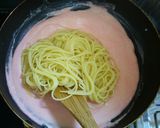 メンクリ（明太子クリームパスタ）作り方3写真