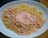 メンクリ（明太子クリームパスタ）作り方4写真