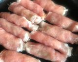 ☆お弁当に　豚ロースのアスパラ茗荷巻き☆作り方2写真