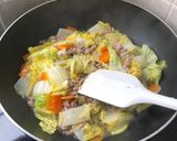 白菜とひき肉の中華風あんかけ作り方4写真