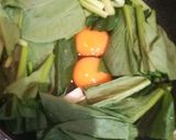 簡単!小松菜で目玉焼き作り方1写真