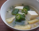 オクラと豆腐の味噌汁♪作り方5写真