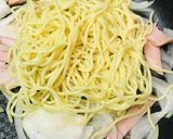 オムそば●ハム＆玉ネギのソース焼そば作り方2写真