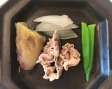【離乳食後期】茄子と豚肉のだし煮作り方1写真