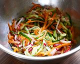 野菜たっぷり☆冷やしきつねサラダうどん作り方2写真