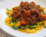 麻婆南瓜♪ニラ卵にのせて♪作り方7写真