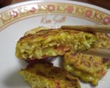 かぼちゃの煮物入り鶏ミンチの落とし焼き作り方4写真