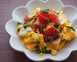 豆苗とトマトの卵炒め♪作り方5写真