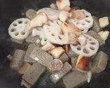 弁当にこんにゃくとレンコンの煮物★常備菜作り方3写真