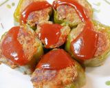 お弁当にぴったり輪切りのピーマンの肉詰め作り方9写真
