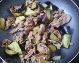 簡単！ランチに♪豚肉となすの味噌炒め丼作り方3写真