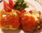 パスタソース混ぜてパプリカのハンバーグ作り方20写真