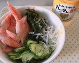糸寒天入り酢の物。たこきゅうりカニカマも作り方2写真