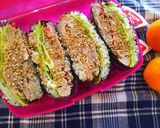蒸し塩豚でたんぱく質たっぷりおにぎらず作り方9写真