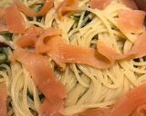スモークサーモンとキノコのクリームパスタ作り方8写真