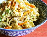 空心菜と肉そぼろのアジアンな炒り豆腐作り方11写真