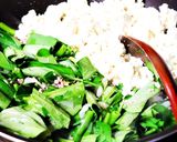 空心菜と肉そぼろのアジアンな炒り豆腐作り方7写真