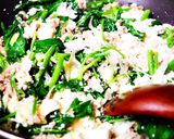 空心菜と肉そぼろのアジアンな炒り豆腐作り方8写真