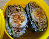 蒸し塩豚とゆで卵のおにぎらず作り方6写真