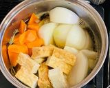 厚揚げと新玉ねぎ＆牛肉の煮物作り方3写真