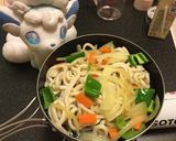 山ごはん！野菜たっぷり焼き鳥の豆乳うどん作り方3写真