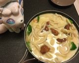 山ごはん！野菜たっぷり焼き鳥の豆乳うどん作り方5写真