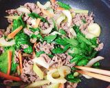 セロリと牛肉のレモンカレー炒め作り方6写真