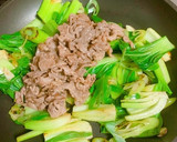 青梗菜と牛肉のオイスターソース炒め作り方8写真