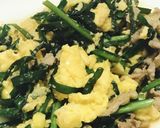 ニラ玉☆豚肉入り☆梅バターポン酢☆簡単☆作り方7写真