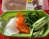 スープたっぷり、鶏ささみ南蛮サラダ作り方1写真