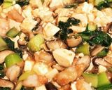 エビ青梗菜しいたけの餡掛け豆腐作り方3写真