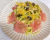 簡単☆生ハムとバジルの彩りパスタ作り方9写真