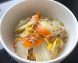 白菜とひき肉の中華風あんかけ作り方5写真