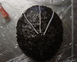キャラ弁☆簡単　「黒いスパイダーマン♪」作り方2写真