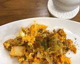 キムチ、凍らせ豆腐、玉子の炒め作り方9写真
