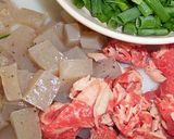 牛バラ肉と蒟蒻のスジコン風作り方1写真