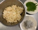 しらすと青じその玄米おにぎり作り方1写真