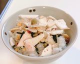 海老煎餅とわさびでピリ辛パリパリお茶漬け作り方4写真